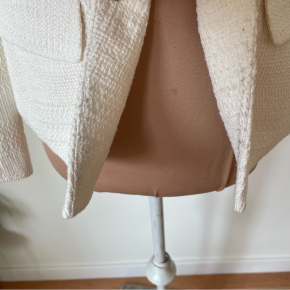 Theory Cotton Textured Brince Newdale Bonded Warm Ivory Blazer H0104108 EUC Sz 2 - Picture 11 of 12